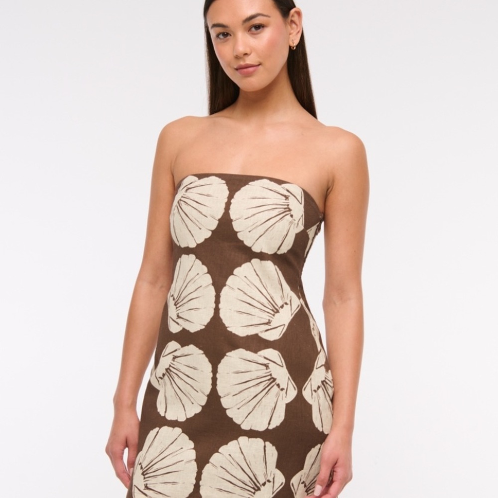 Abercrombie & Fitch Seashell Strapless Dress Skort Resort Wear